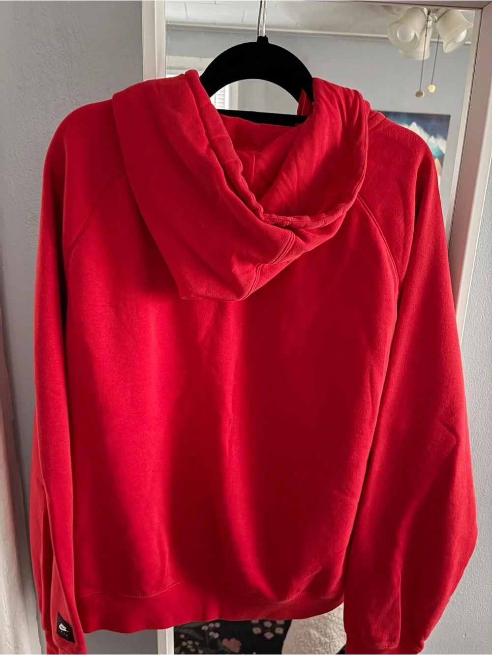 Nike Red Crewneck Hoodie with Black Nike Air Script